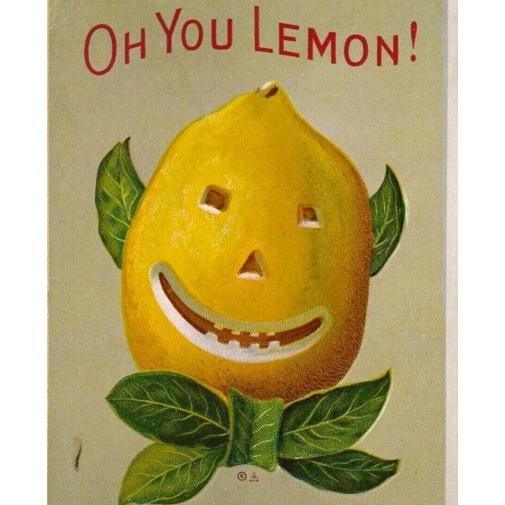 Lemon Head Man Postcard Fantasy Anthropomorphic Dressed JOL Nash 1910 Antique